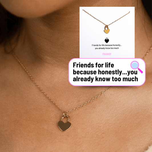 Heart Padlock - 18k Gold Plated Friendship Necklace