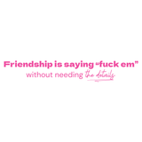 Friendship is saying "fuck em"- Quote Card