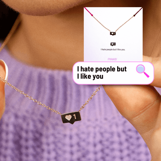 "I Hate People" - 18k Gold Plated Friendship Necklace