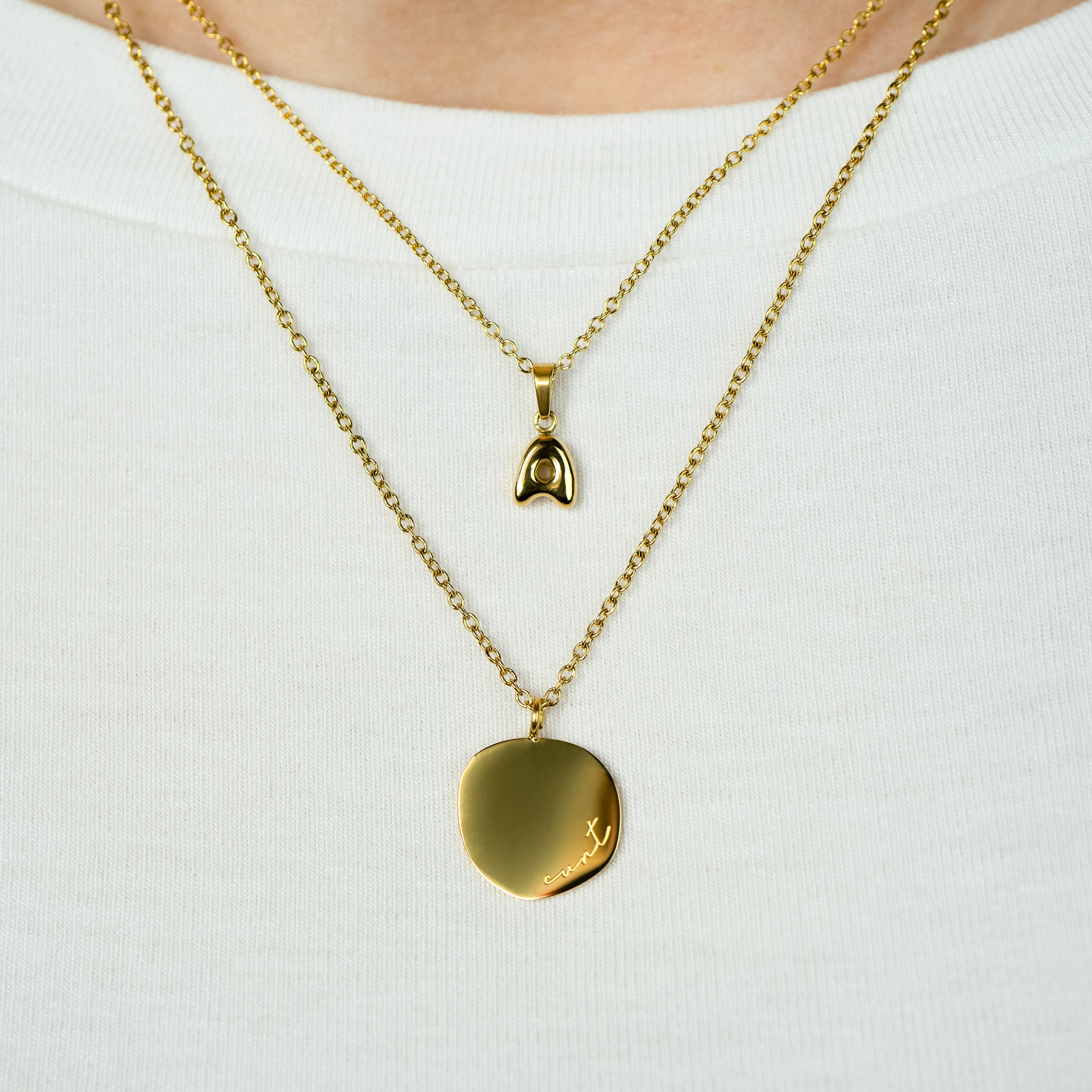 Stackable "A" Balloon Initial Letter Necklace