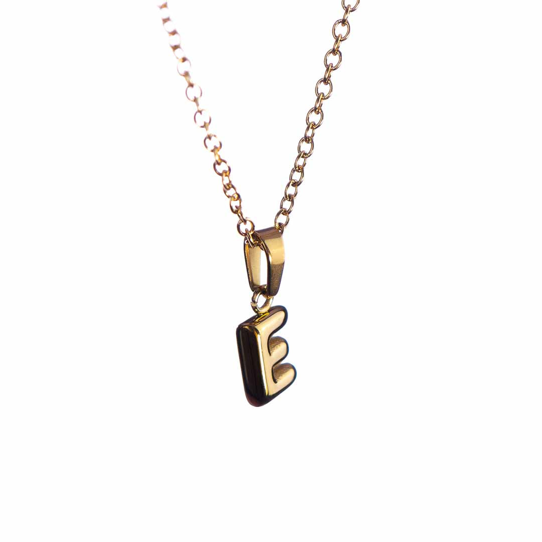 Stackable "E" Balloon Initial Letter Necklace