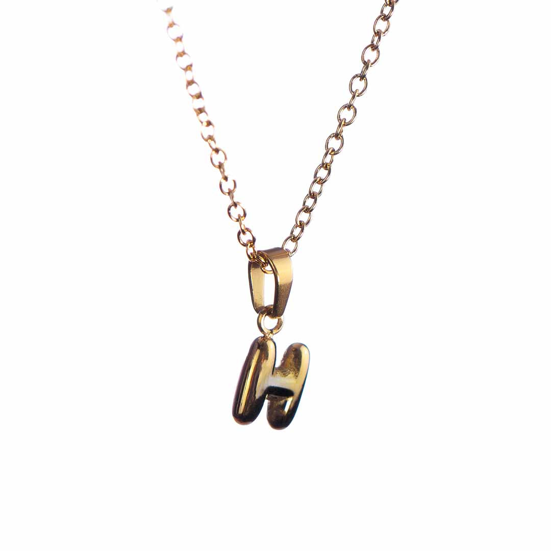 Stackable "H" Balloon Initial Letter Necklace