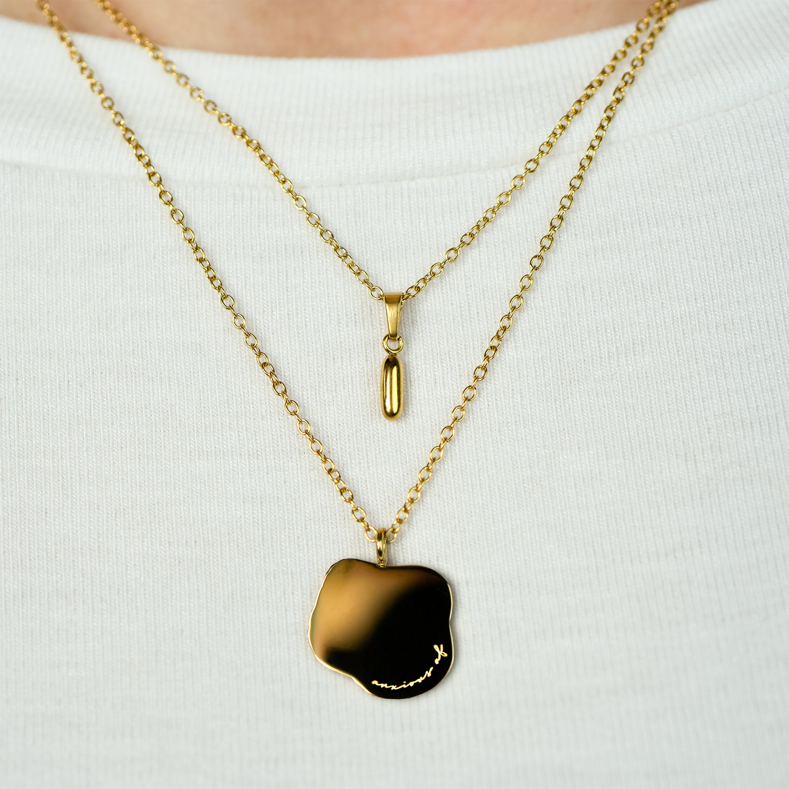 Stackable "I" Balloon Initial Letter Necklace