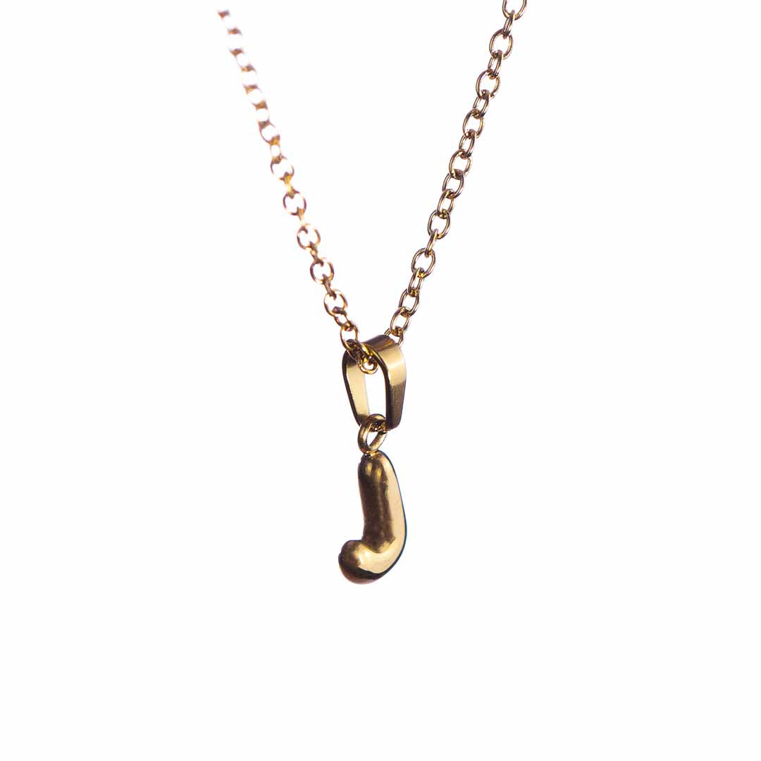 Stackable "J" Balloon Initial Letter Necklace