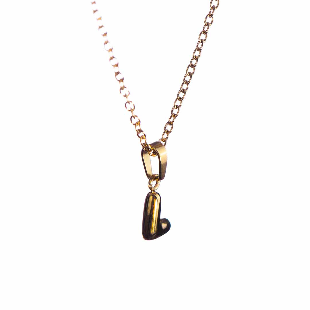 Stackable "L" Balloon Initial Letter Necklace