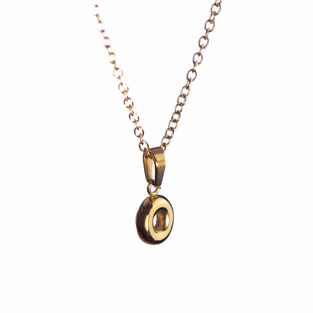 Stackable "O" Balloon Initial Letter Necklace