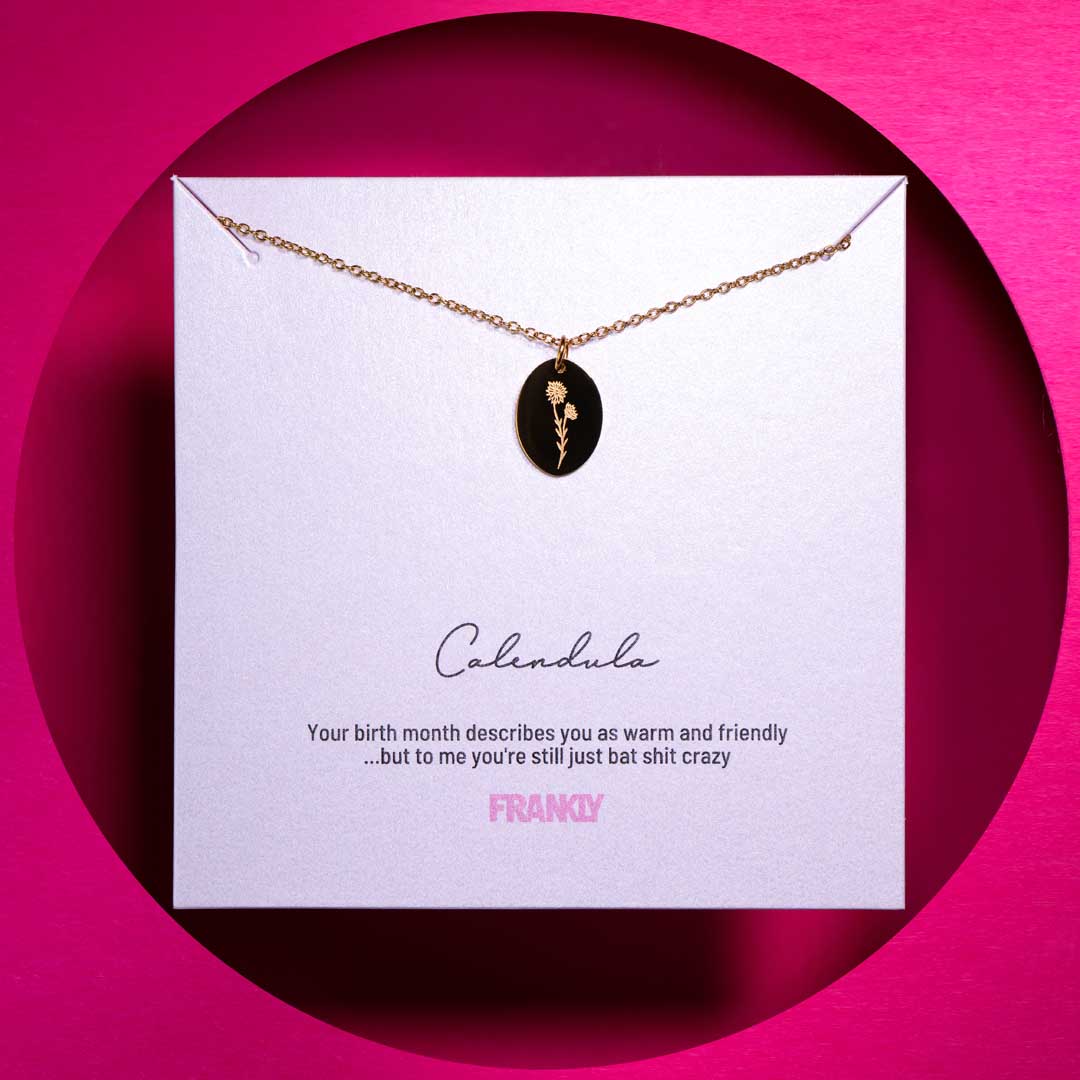 Savage Birth Month Flower - 18k Gold Plated Friendship Necklace