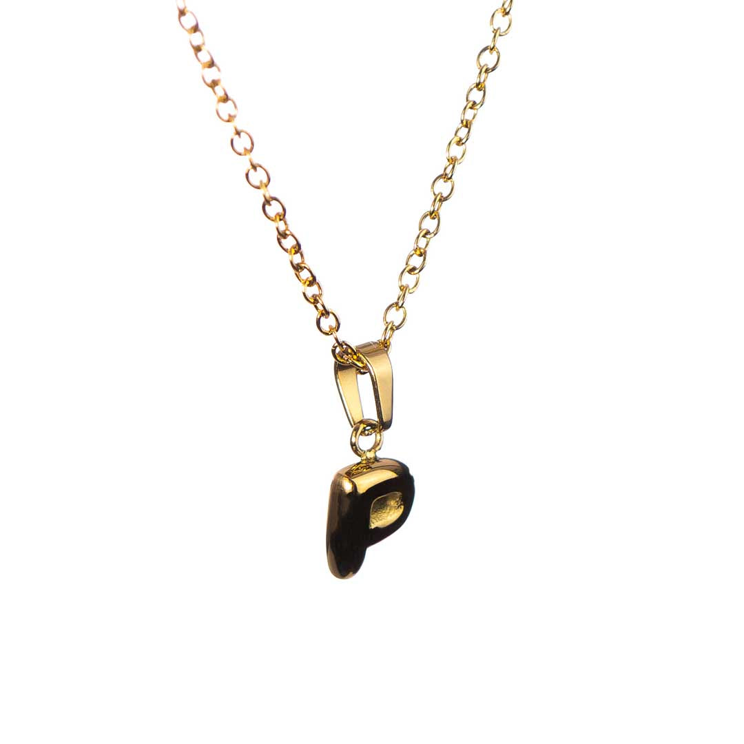 Stackable "P" Balloon Initial Letter Necklace