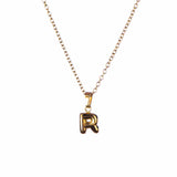 Stackable "R" Balloon Initial Letter Necklace