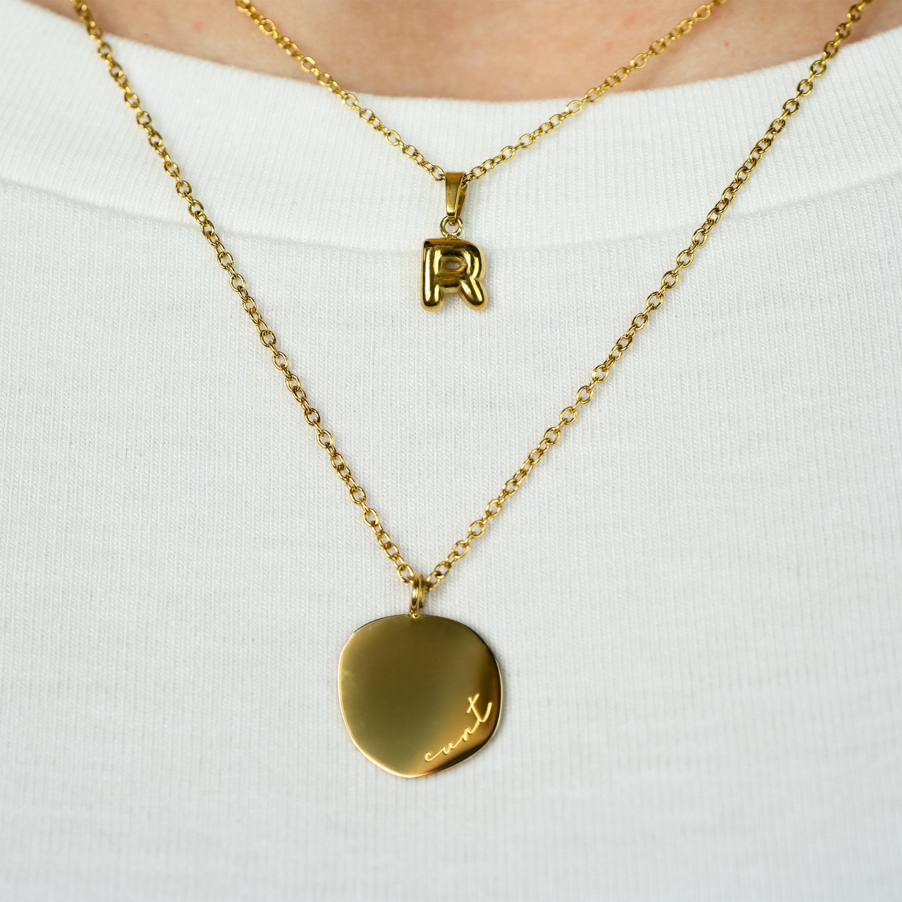 Stackable "R" Balloon Initial Letter Necklace