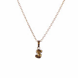 Stackable "S" Balloon Initial Letter Necklace
