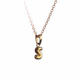 Stackable "S" Balloon Initial Letter Necklace