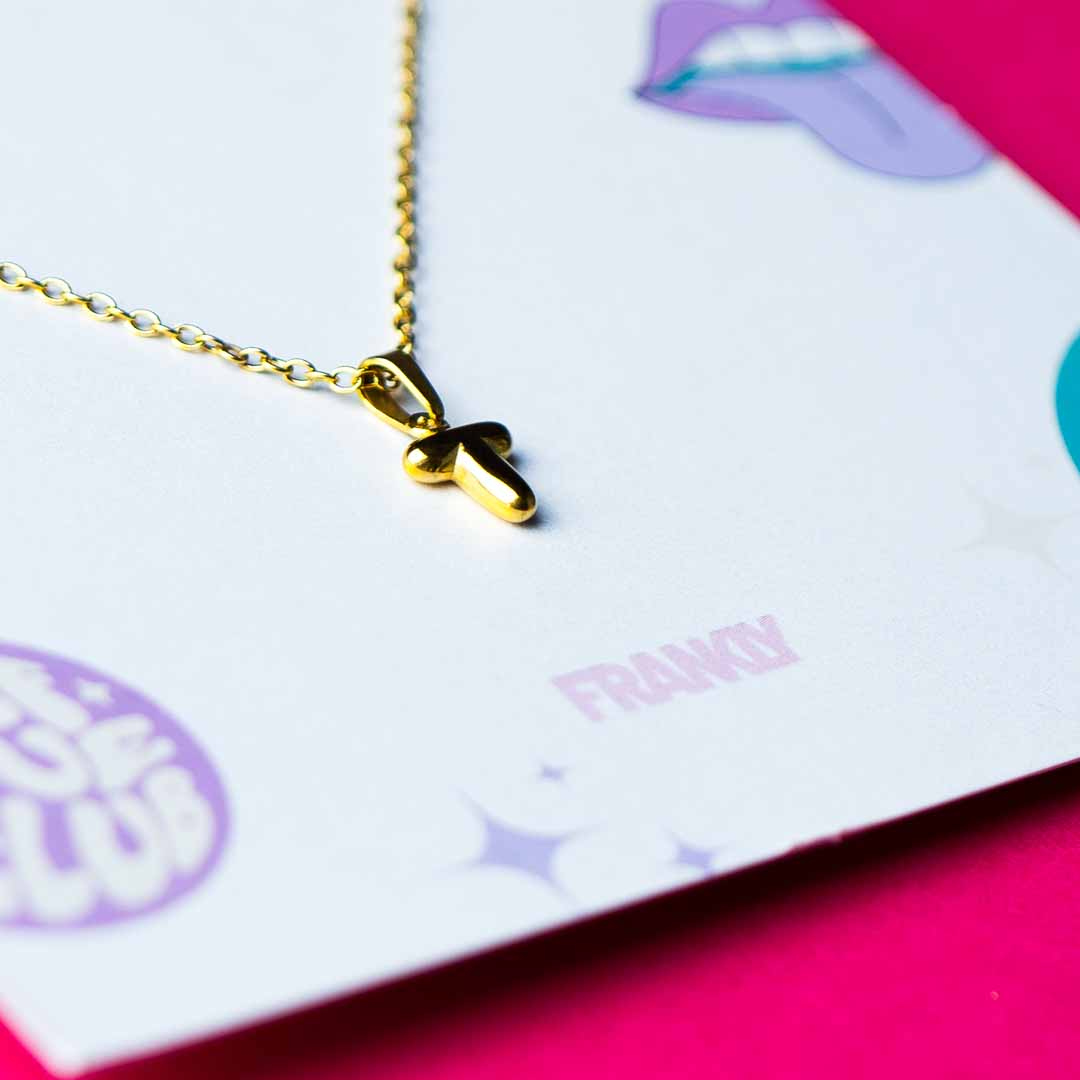 Stackable "T" Balloon Initial Letter Necklace