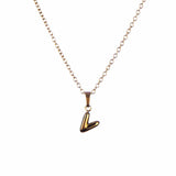 Stackable "V" Balloon Initial Letter Necklace