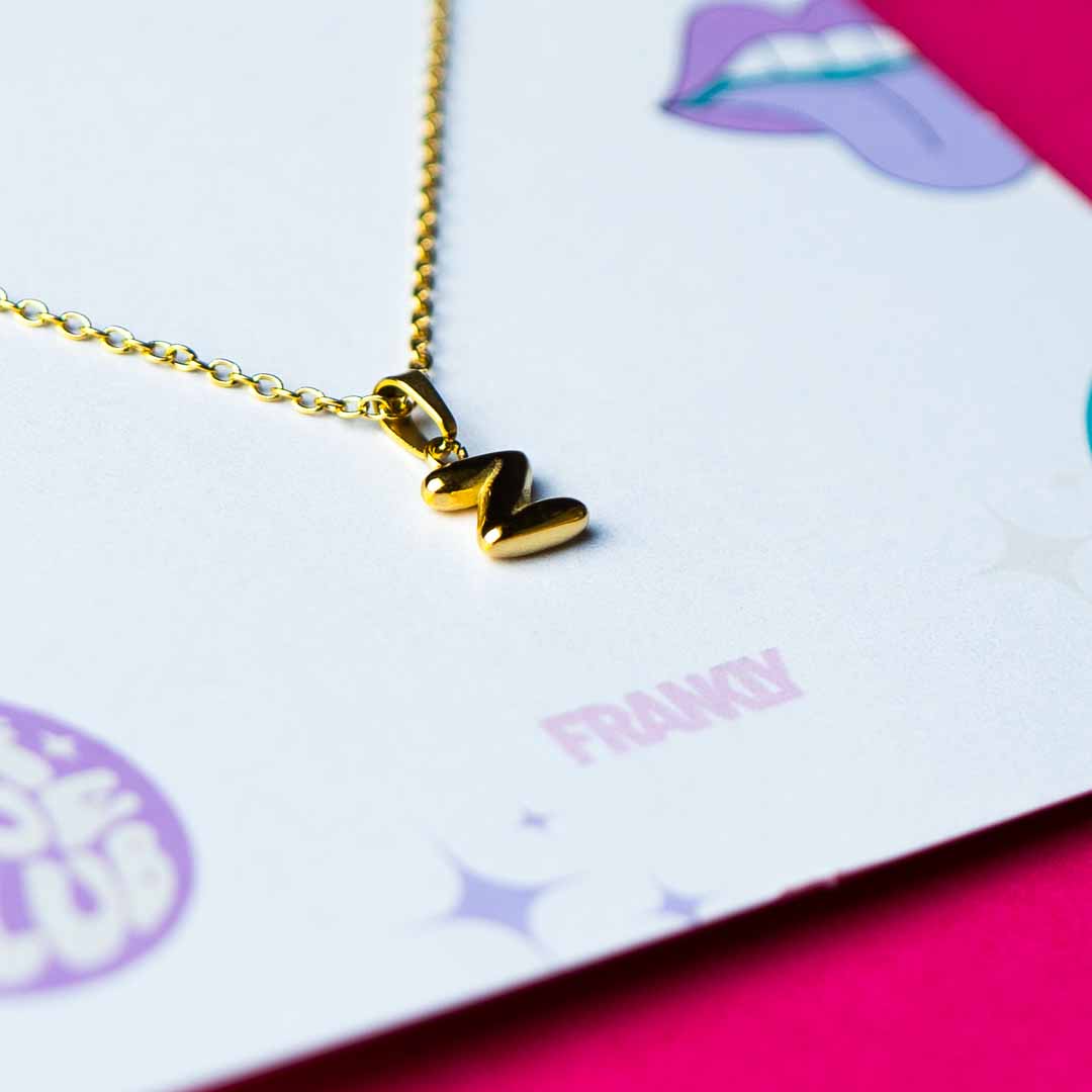 Stackable "Z" Balloon Initial Letter Necklace