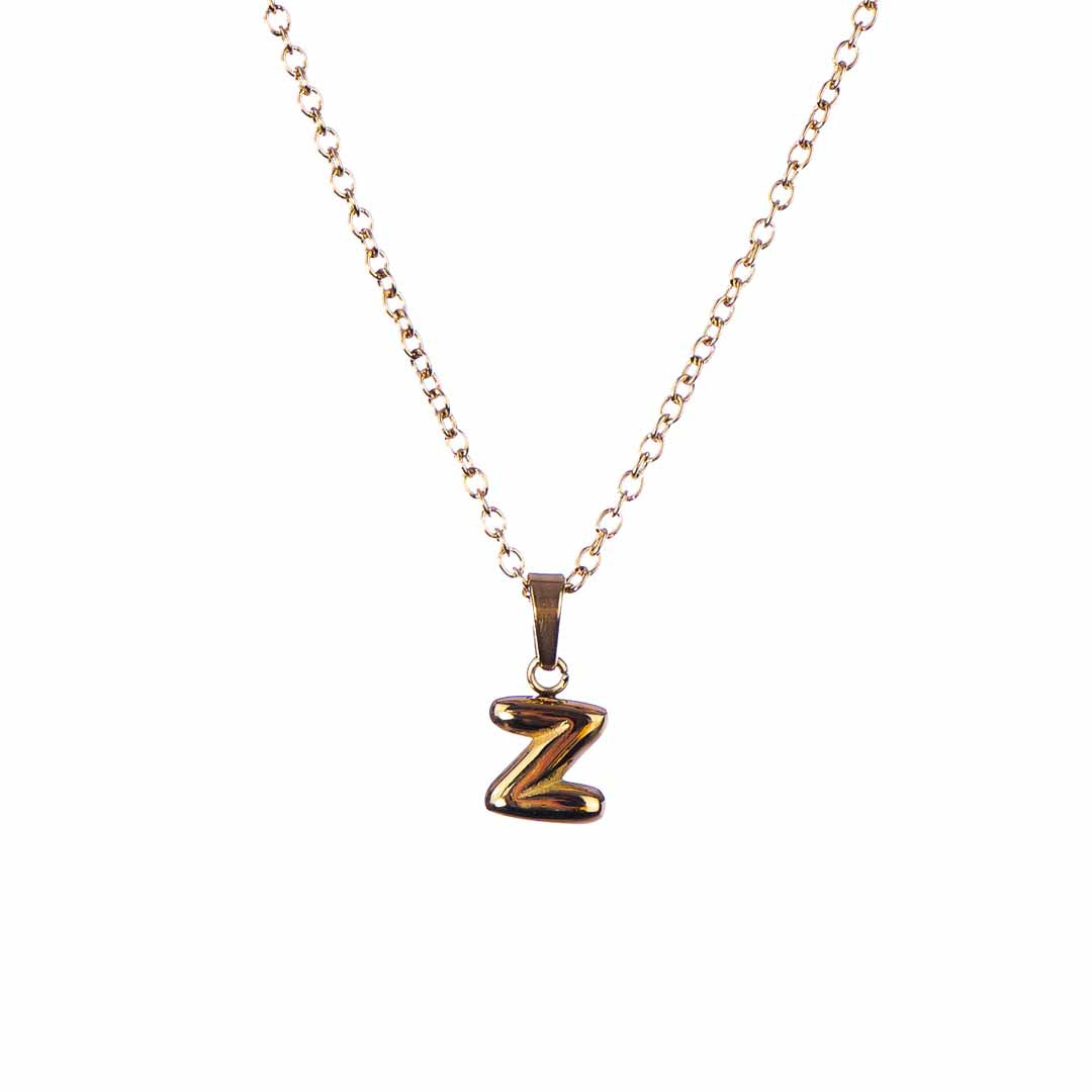 Stackable "Z" Balloon Initial Letter Necklace