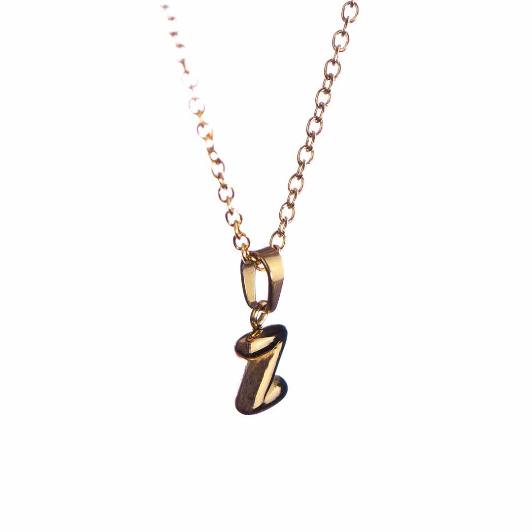 Stackable "Z" Balloon Initial Letter Necklace