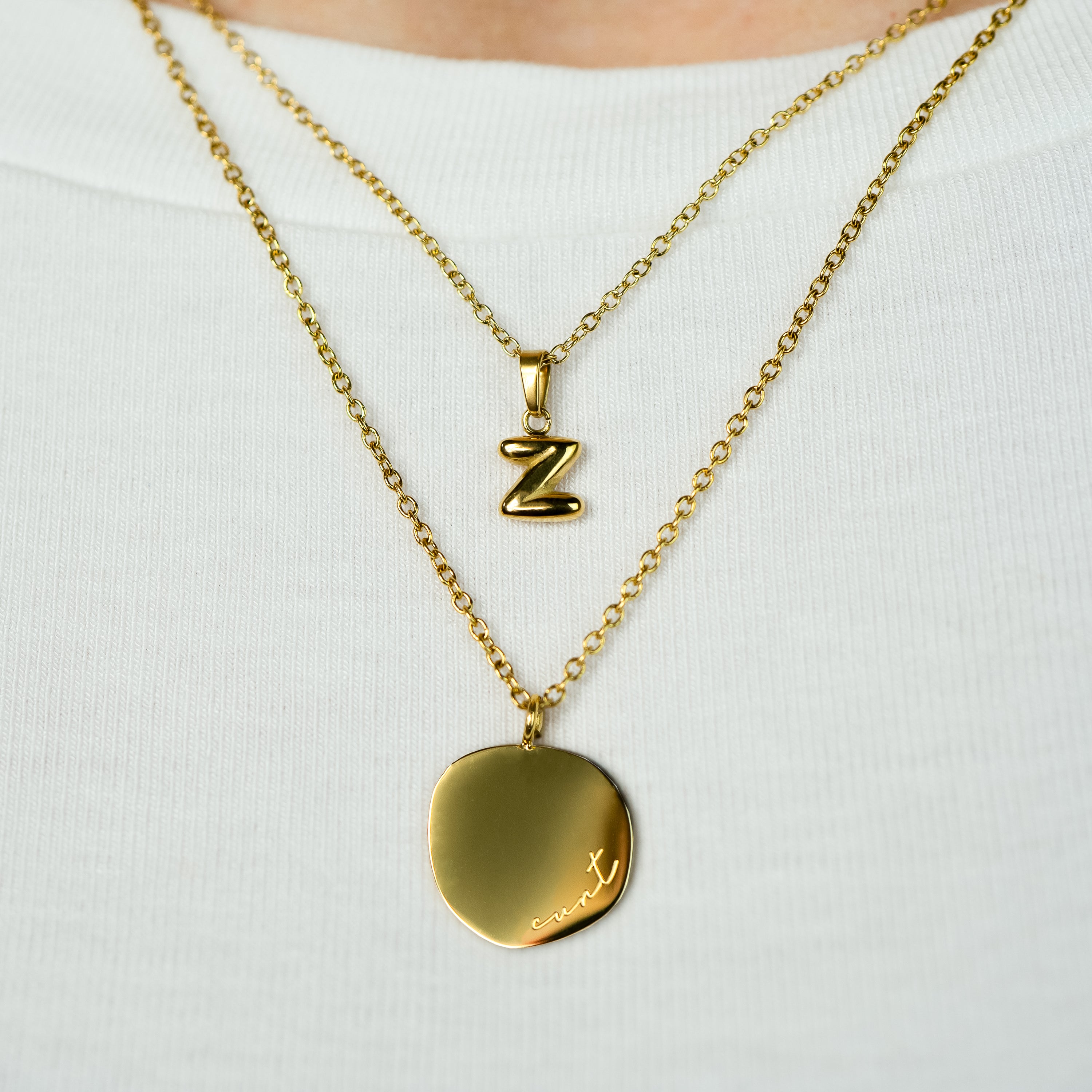 Stackable "Z" Balloon Initial Letter Necklace