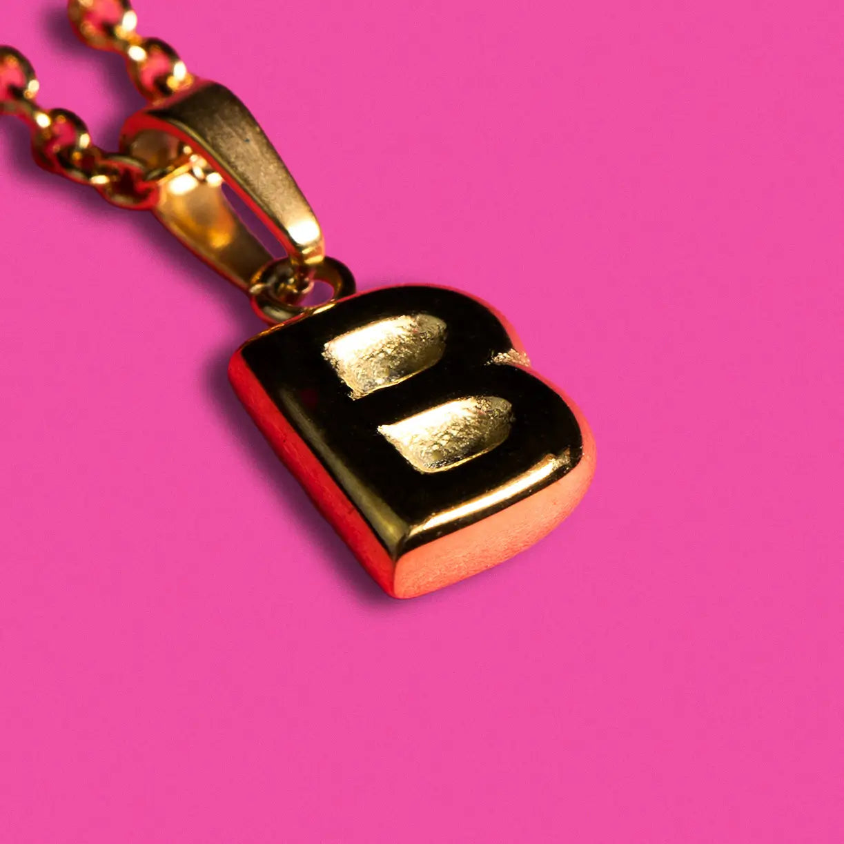 Stackable "B" Balloon Initial Letter Necklace