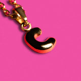 Stackable "C" Balloon Initial Letter Necklace