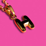 Stackable "H" Balloon Initial Letter Necklace