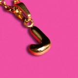 Stackable "J" Balloon Initial Letter Necklace
