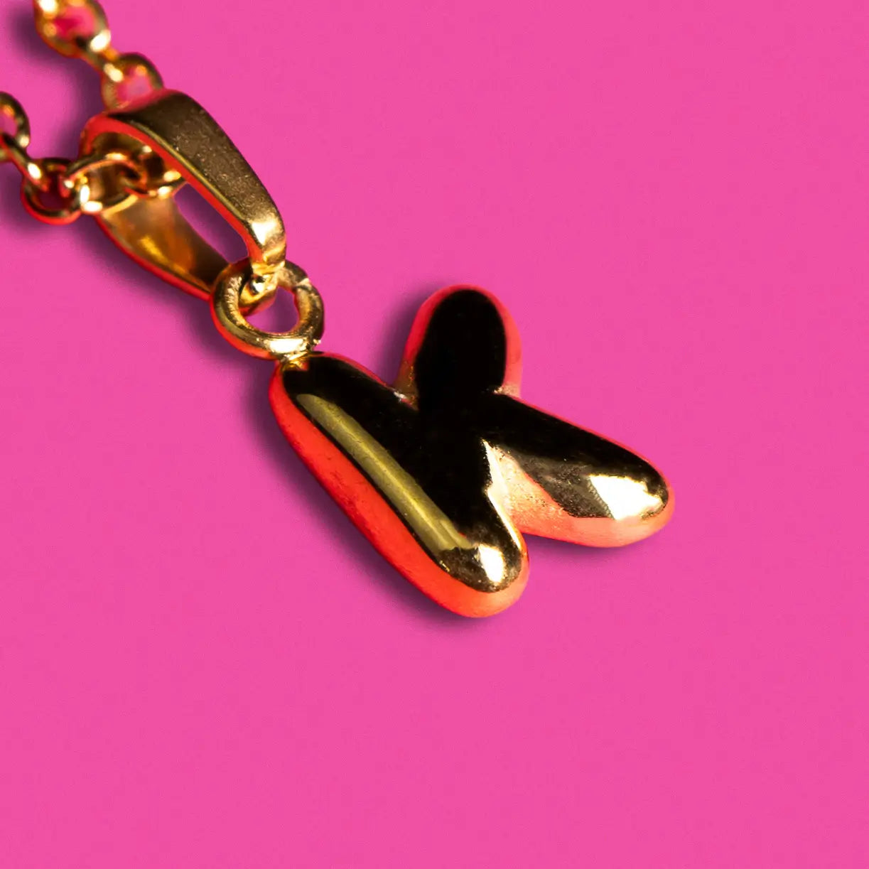 Stackable "K" Balloon Initial Letter Necklace