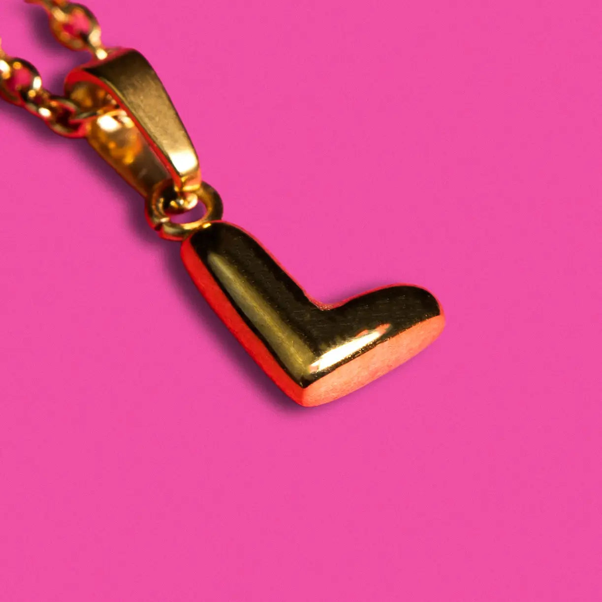 Stackable "L" Balloon Initial Letter Necklace