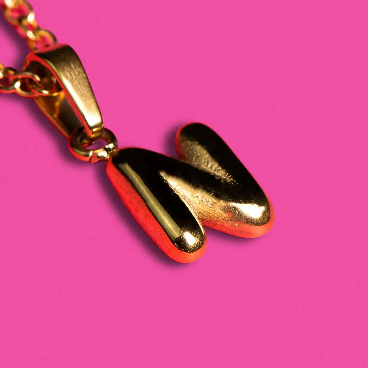 Stackable "N" Balloon Initial Letter Necklace