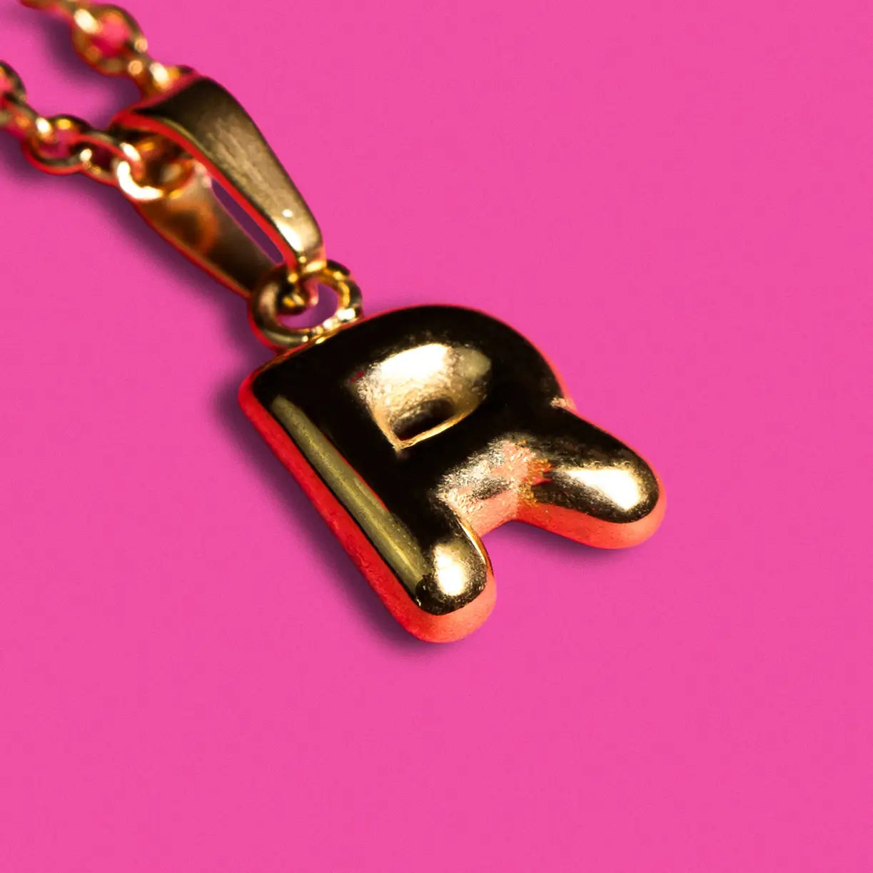 Stackable "R" Balloon Initial Letter Necklace