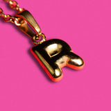 Stackable "R" Balloon Initial Letter Necklace