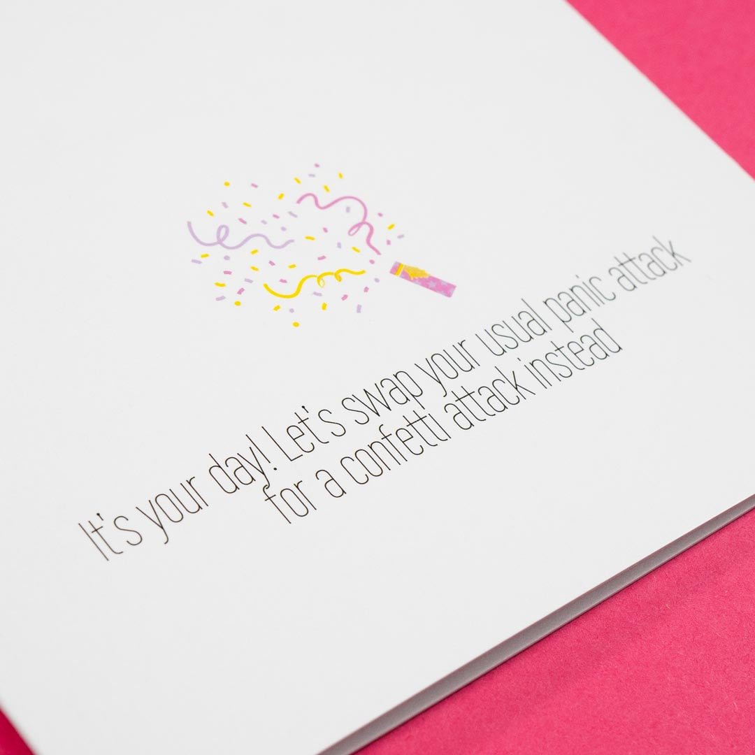 Panic-Free Party Card Greetings Card