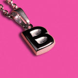 Stackable "B" Balloon Initial Letter Necklace