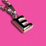 Stackable "E" Balloon Initial Letter Necklace