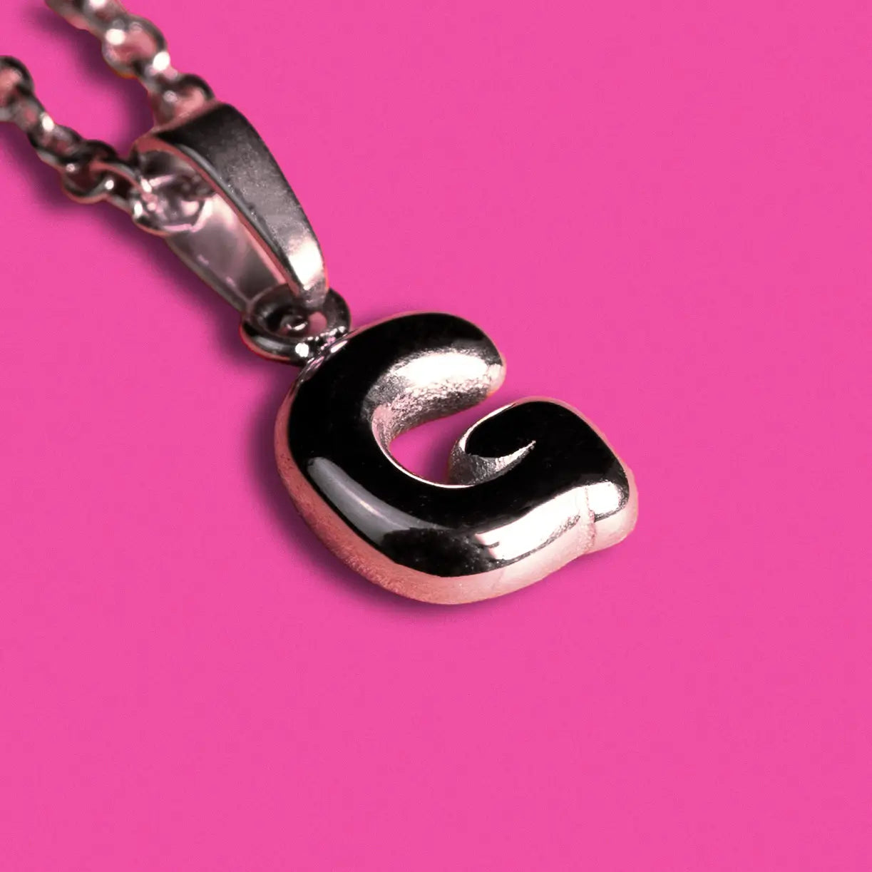 Stackable "G" Balloon Initial Letter Necklace