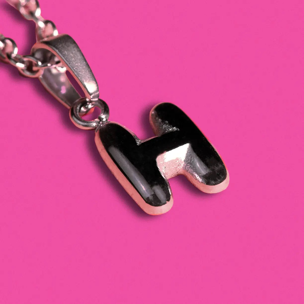 Stackable "H" Balloon Initial Letter Necklace