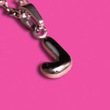 Stackable "J" Balloon Initial Letter Necklace