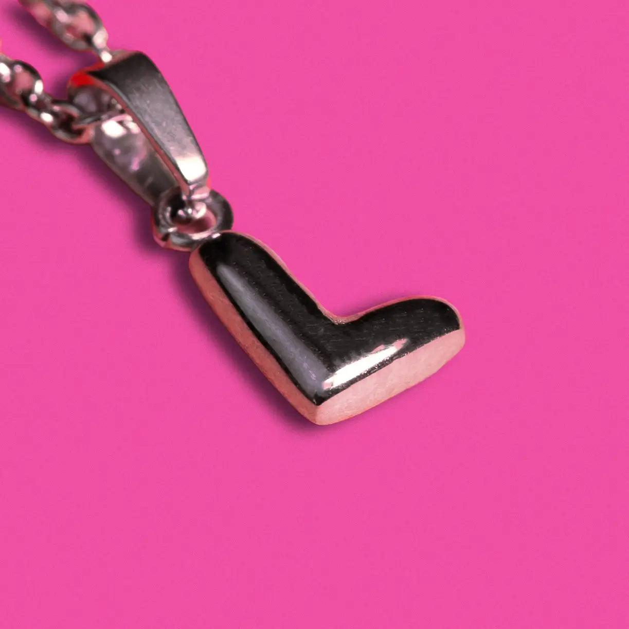 Stackable "L" Balloon Initial Letter Necklace