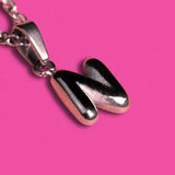 Stackable "N" Balloon Initial Letter Necklace