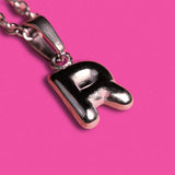 Stackable "R" Balloon Initial Letter Necklace