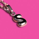 Stackable "S" Balloon Initial Letter Necklace