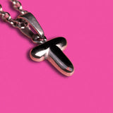 Stackable "T" Balloon Initial Letter Necklace