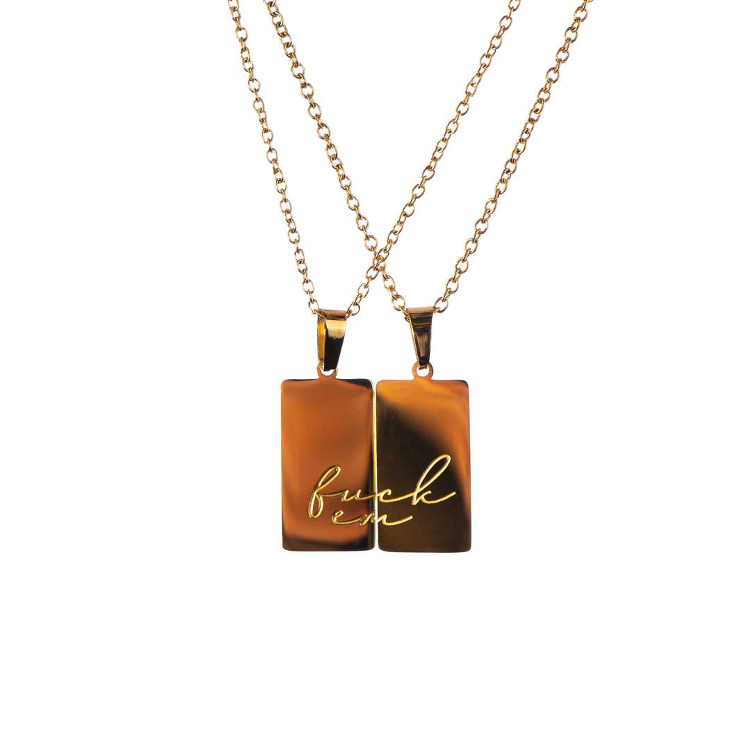 Fuck Em - 18k Gold Plated Friendship Necklace