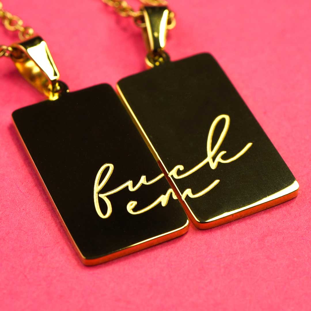 Fuck Em - 18k Gold Plated Friendship Necklace